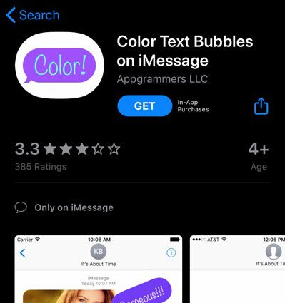 install the Color Text Bubbles app