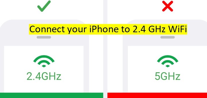 hconnect to 2.4ghz wifi on iPhone