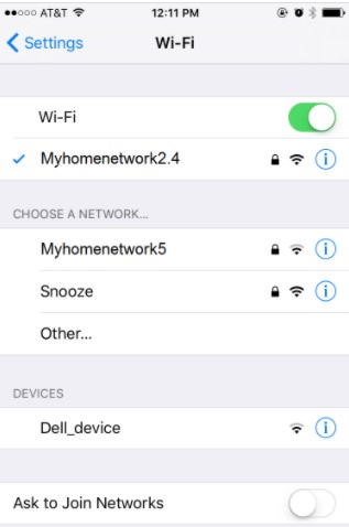 how to connect to 2.4ghz wi-fi on iPhone