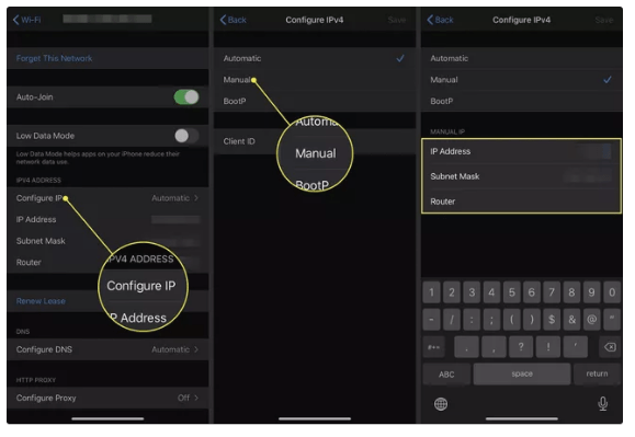 tap Configure IP