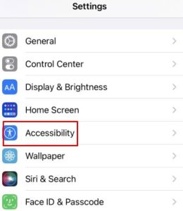 Tap on Accessibility