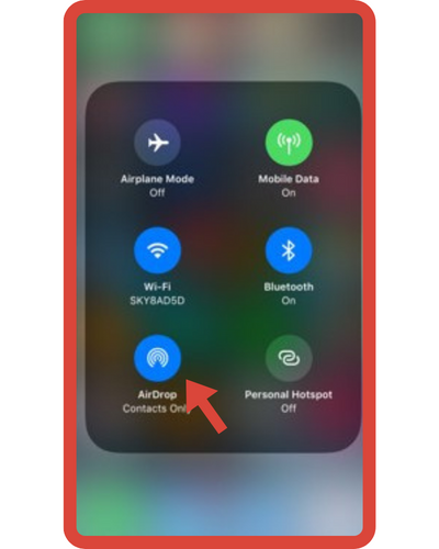 Tap the AirDrop icon