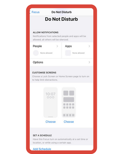 Select the Do not disturb